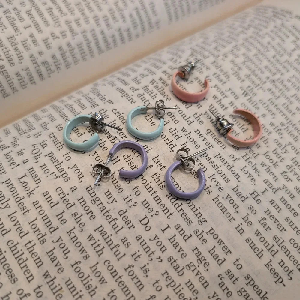 Colorful Hoop Earrings Set
